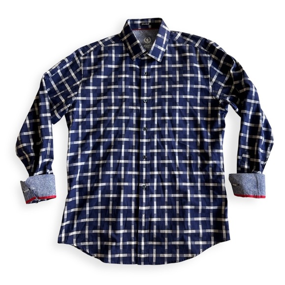 Bugatchi Uomo Classic Fit Long Sleeve Button Down Shirt Size M - Picture 1 of 8